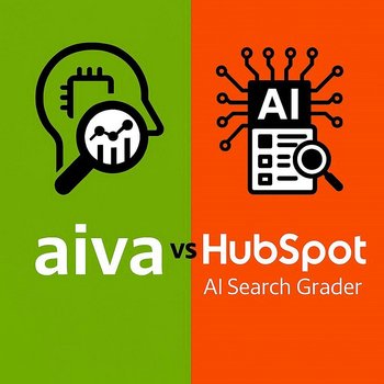 对比 aiva AI能见度分析与 HubSpot AI Search Grader 的信息图表